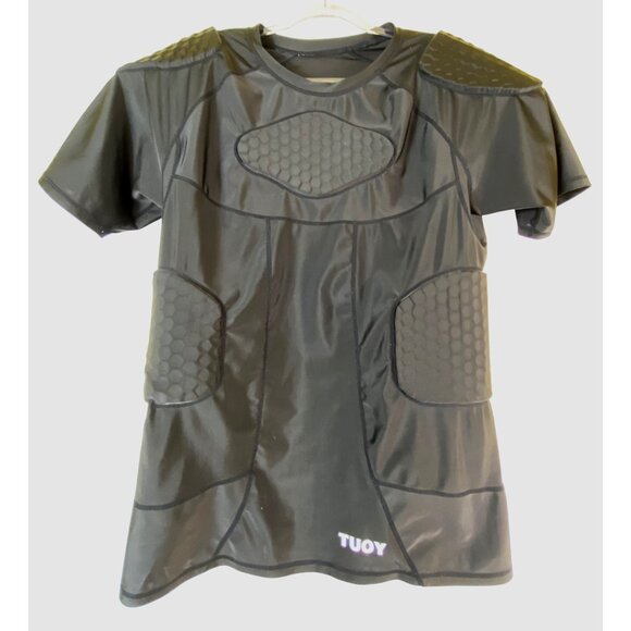 Tuoy Black Padded Performance Compression Protective Shirt 2XL Athletic Gear - Picture 1 of 5